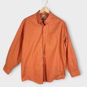 LL Bean Button Down Shirt Men's XL Orange 100% Cotton